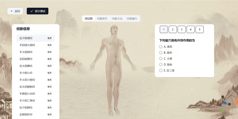 中医经络虚拟仿真教学平台