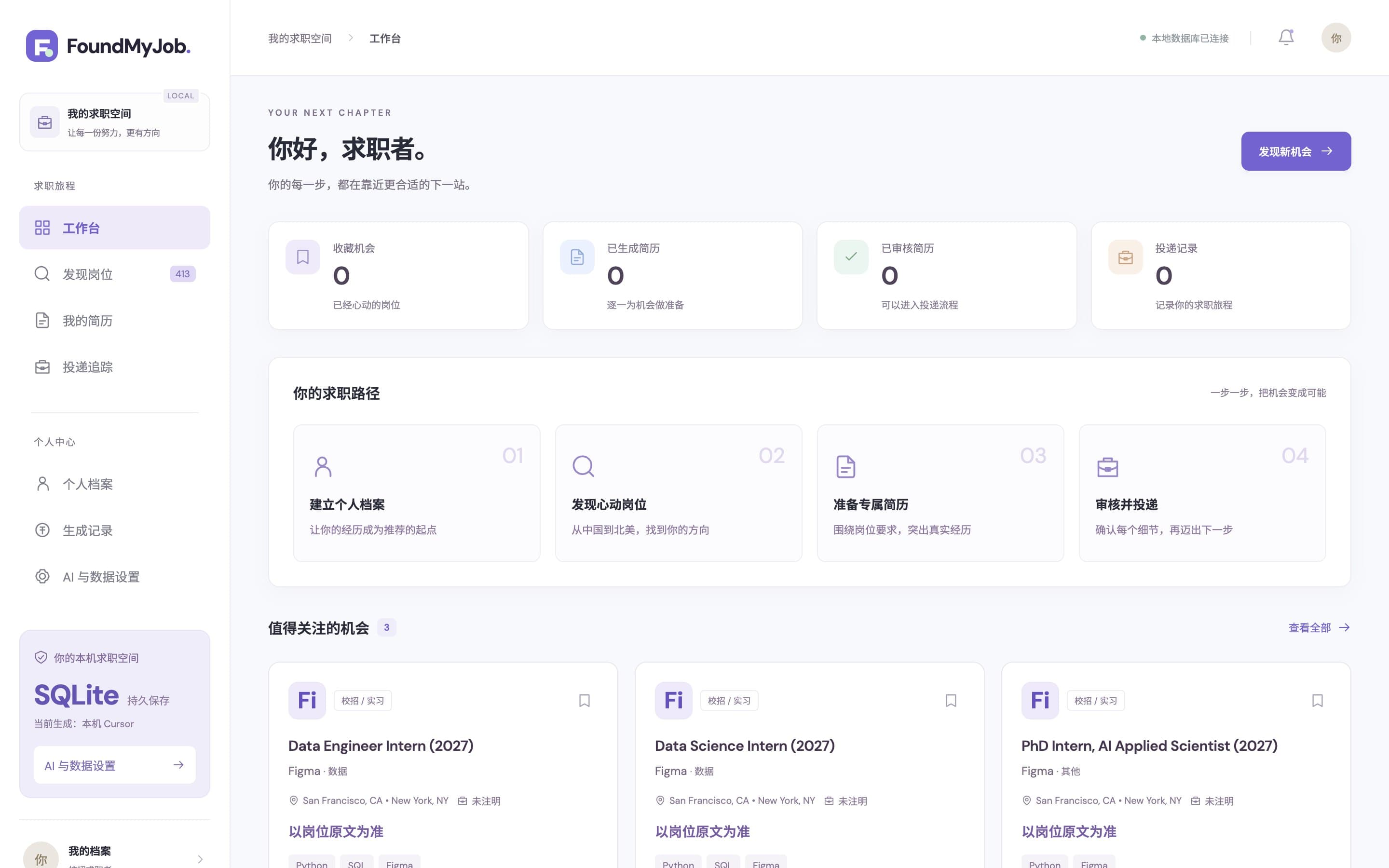 FoundMyJob项目界面